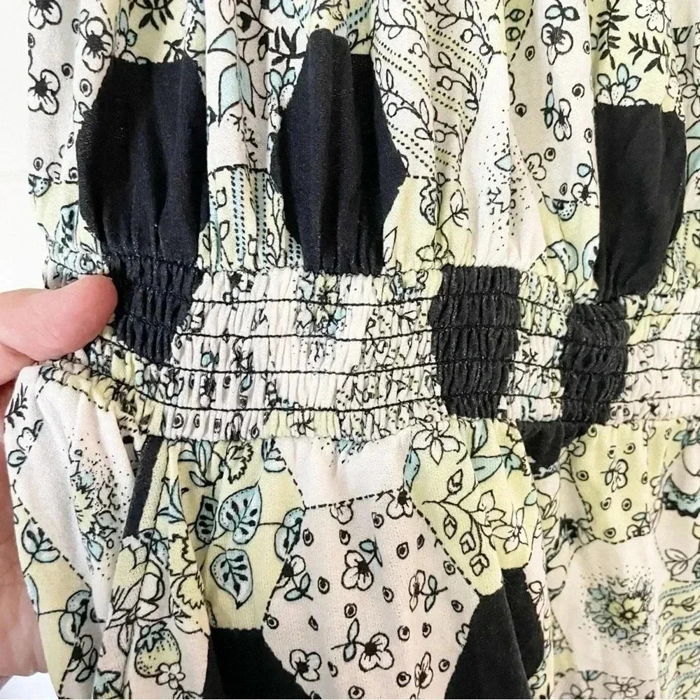 BP. Tube Top Strapless Elastic Waist Black Green Honeycomb Romper Size 1X - Picture 4 of 9
